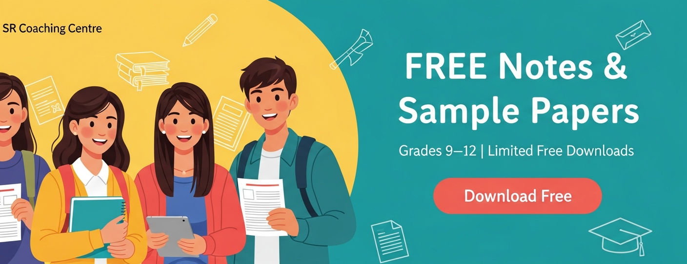 Promotional banner for SR Coaching Centre with students and educational icons on a gradient background.1621243260e1af0c20-0