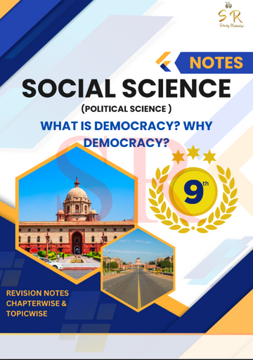 Civics - Chapter 1 What is Democracy? Why Democracy?